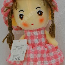 عروسك آويز دختر لباس چهارخونه 28 سانتي كد 5964