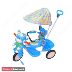 سه چرخه دسته دار سايبان دار روبي ارابه (آبي) كد 2301