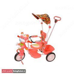 سه چرخه دسته دار سايبان دار روبي ارابه (صورتي) كد 6272