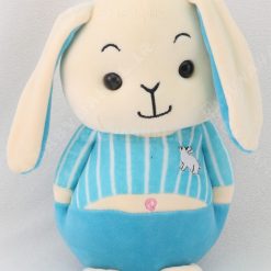 عروسك آويز خرگوش لباس راه راه دست به جيب 25 سانتي كد 6474