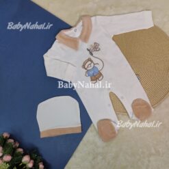 130سرهمي مخمل با كلاه گلدوزي خرس كلاهدار كد 6861