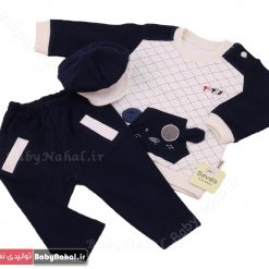 9862 بلوز و شلوار با كلاه گلدوزي dog سايز1و2و3 (AS) كد 7607