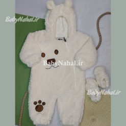516 كاپشن سرهمي جورابدار بره اي خرس سايز 2-4 كد 2205