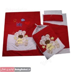 سرويس خواب تترون گلدوزي خرس و ستاره (CP) كد 10336