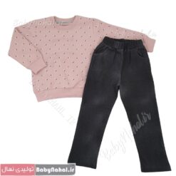 5003 بلوز و شلوار دورس چاپي برگ سايز 5-3 كد 11020