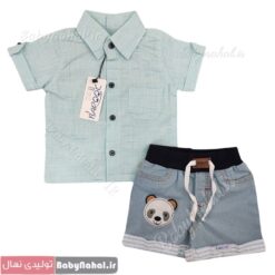 625 بلوز و شورت لي گلدوزي پاندا سايز 1,2(AC) كد 11273