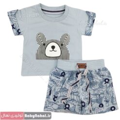 628 بلوز و شورت چاپي خرس سايز 1,2(AC) كد 11275