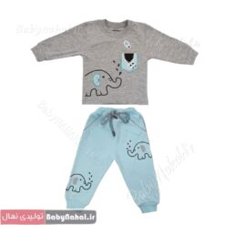 1047بلوز شلوار طرح فيل و ماهي(AC) كد 11672