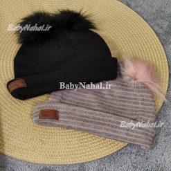 كلاه طرح پوم پوم مارک دار كد 12069