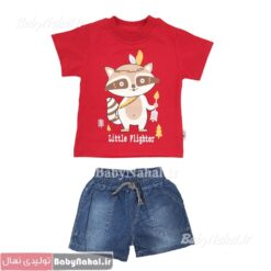 13260تيشرت و شلوارك لي چاپ سمور سايز 1/2 (AK) كد 12757