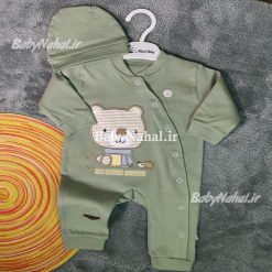 245 سرهمي پنبه با كلاه گلدوزي خرسي كد 13400