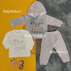 5264 سه تيكه مخمل سوييشرت و شلوار اسب كد 13437