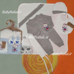 ست بيمارستاني پنبه چاپي خرس و قايق كد 13484