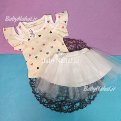 بلوز و دامن تمام چاپ قلبي (bm) كد 14097