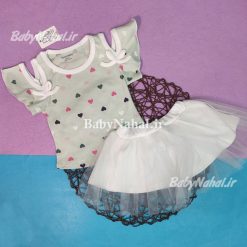 بلوز و دامن تمام چاپ قلبي (bm) كد 14097