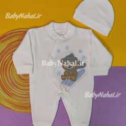 240سرهم مخمل با كلاه گلدوزي خرس و سورتمه (BN) كد 14459