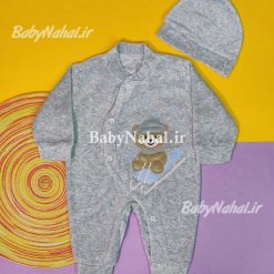 240سرهم مخمل با كلاه گلدوزي خرس و سورتمه (BN) كد 14459