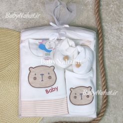 ست بيمارستاني پنبه گلدوزي خرس baby كد 14493