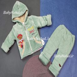 1357 كاپشن و شلوار مخمل لايكو گلدوزي كد 14593