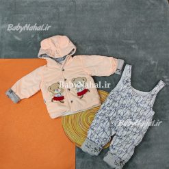 214 كاپشن و شلوار مخمل گلدوزي خرس (AC) كد 14739