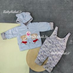 214 كاپشن و شلوار مخمل گلدوزي خرس (AC) كد 14739