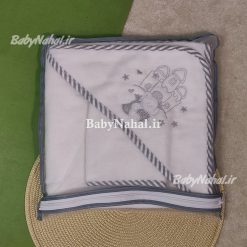 حوله دو تيكه گلدوزي خرس و قلعه سايز 90 كد 14757