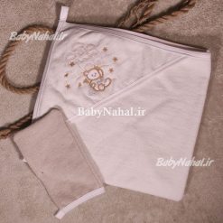 حوله دو تيكه گلدوزي سايز 75 كد 14758