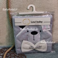 حوله دو تيكه گلدوزي رنگي Lovi baby كد 14762