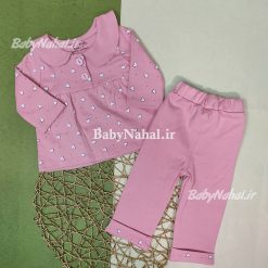 بلوز شلوار پنبه دخترانه قلب پفكي كد 14917