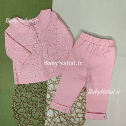 بلوز شلوار پنبه دخترانه قلب پفكي كد 14917