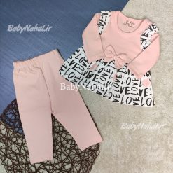 بلوز شلوار دخترانه پاپيون و حروف كد 14919