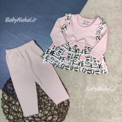 بلوز شلوار دخترانه پاپيون و حروف كد 14919