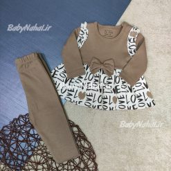 بلوز شلوار دخترانه پاپيون و حروف كد 14919