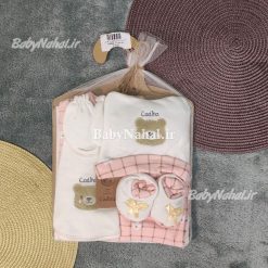 ست بيمارستاني گلدوزي خرس چهارخونه كد 15082