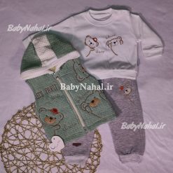 1406 سه تيكه پافر خرس كلاه دار كد 9823