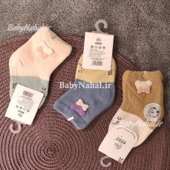 2 جوراب برجسته خرس و پاپيون خارجي كد 14341