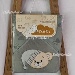 پتو مخمل ردپا گلدوزي خرس (AF) كد 15254