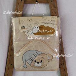 پتو مخمل ردپا گلدوزي خرس (AF) كد 15254