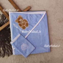 حوله با ليف دورو نخ گلدوزي رنگي كد 11989