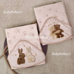 پتو مخمل ردپا گلدوزي حيوانات كد 15333