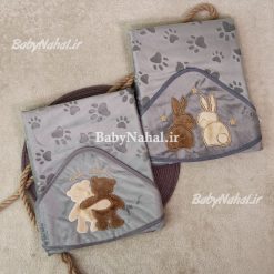 پتو مخمل ردپا گلدوزي حيوانات كد 15333