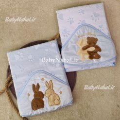 پتو مخمل ردپا گلدوزي حيوانات كد 15333