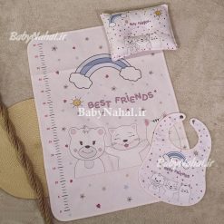 زير انداز سه تيكه مخمل چاپي پگاه (AU) كد 7128