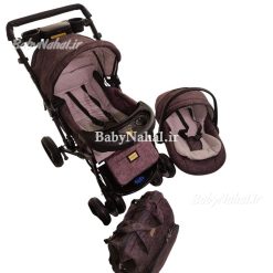 ست 4 تيكه كالسكه كوله اي مخمل پتينه كد 11828