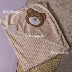 پتو مخمل گلدوزي خرسي كد 15437