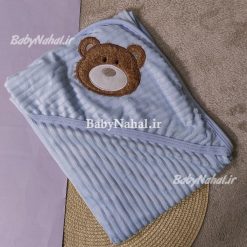 پتو مخمل گلدوزي خرسي كد 15437