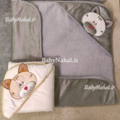 پتو مخمل پوليشي گلدوزي گربه كد 15438