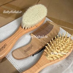 شانه و برس چوبي 3 تيكه بيضي Dr Browns كد 15511