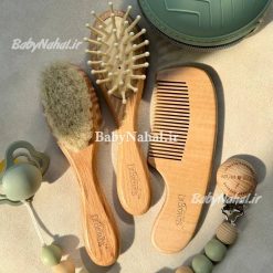 شانه و برس چوبي 3 تيكه بيضي Dr Browns كد 15511