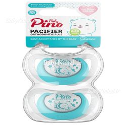 پستانک ارتودنسي 2 عددي 6-18 طرح زنبور pino كد 15538